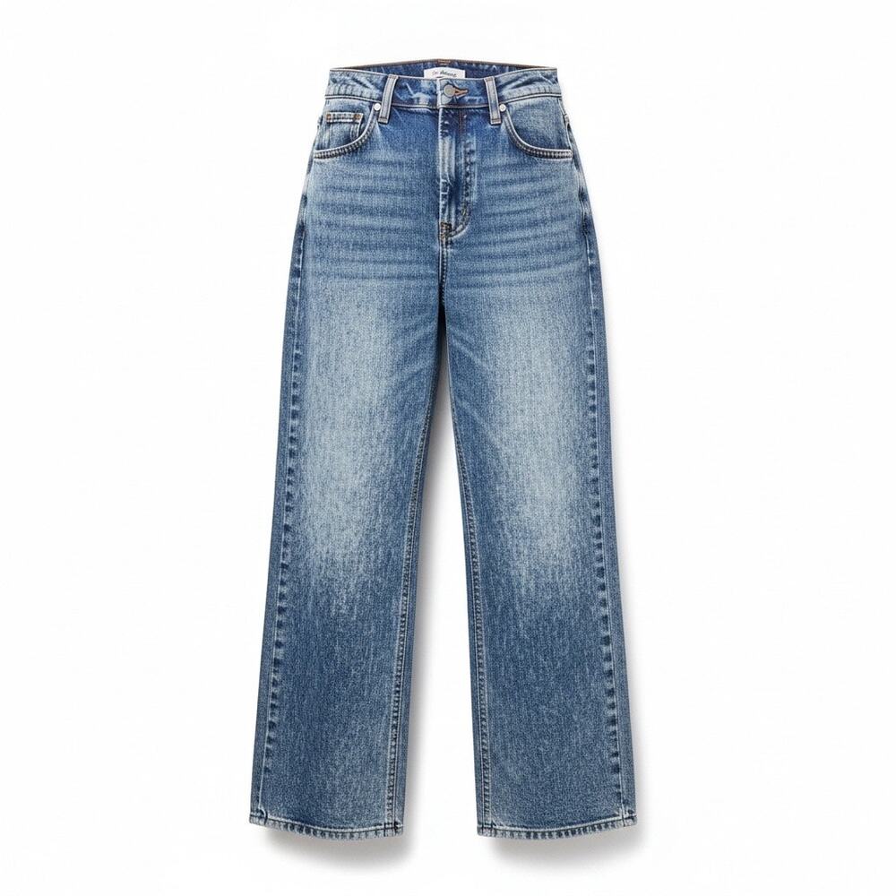 Risen Wide Leg Jeans High Rise Barrel Acid Wash Stretch Denim
Size 2XL (18-20)